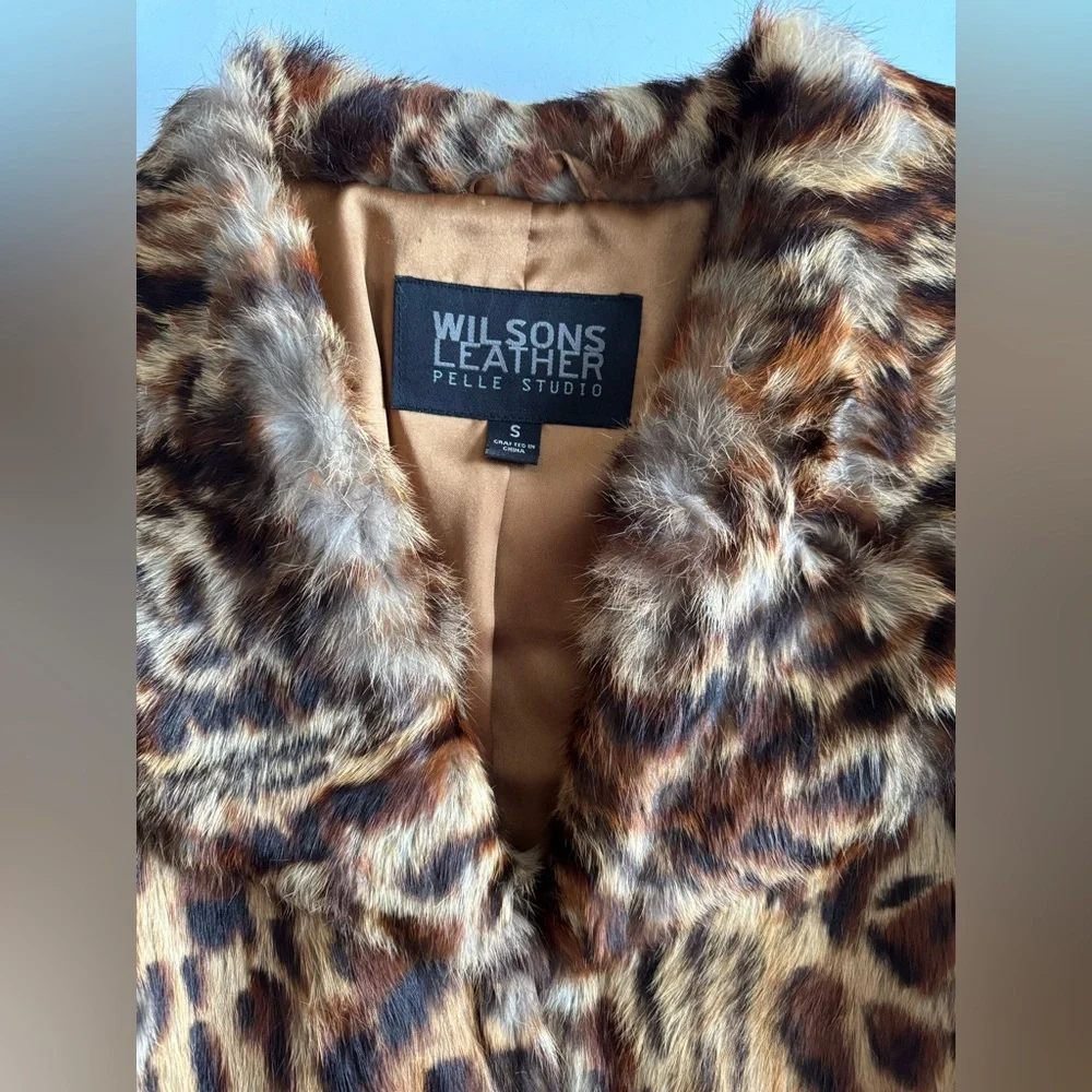 Wilson’s Leather Pelle Studio Rabbit Fur Jacket - Picture 7 of 8